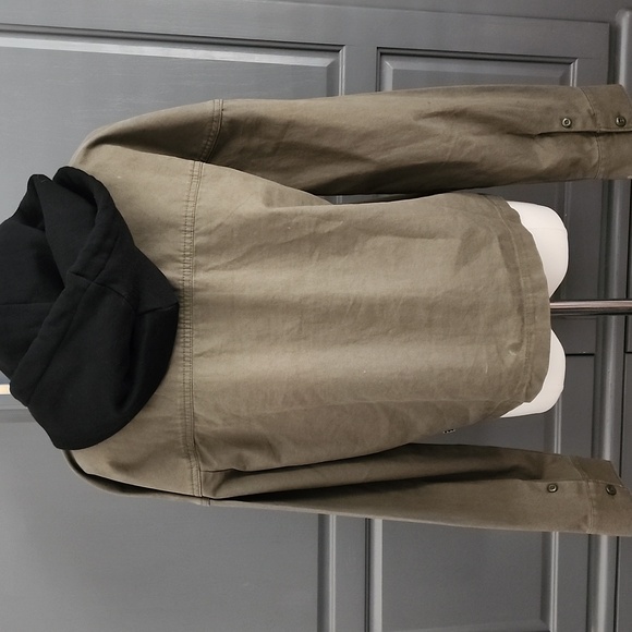 VANS Crowd Surf Cropped Hooded Woven Women Jacket Military Black Green Size Smal - Picture 7 of 7